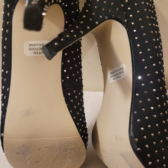Women's Madden Girl Black Rhinestone Heels Shoes Size US 8 Stiletto - Picture 5 of 8